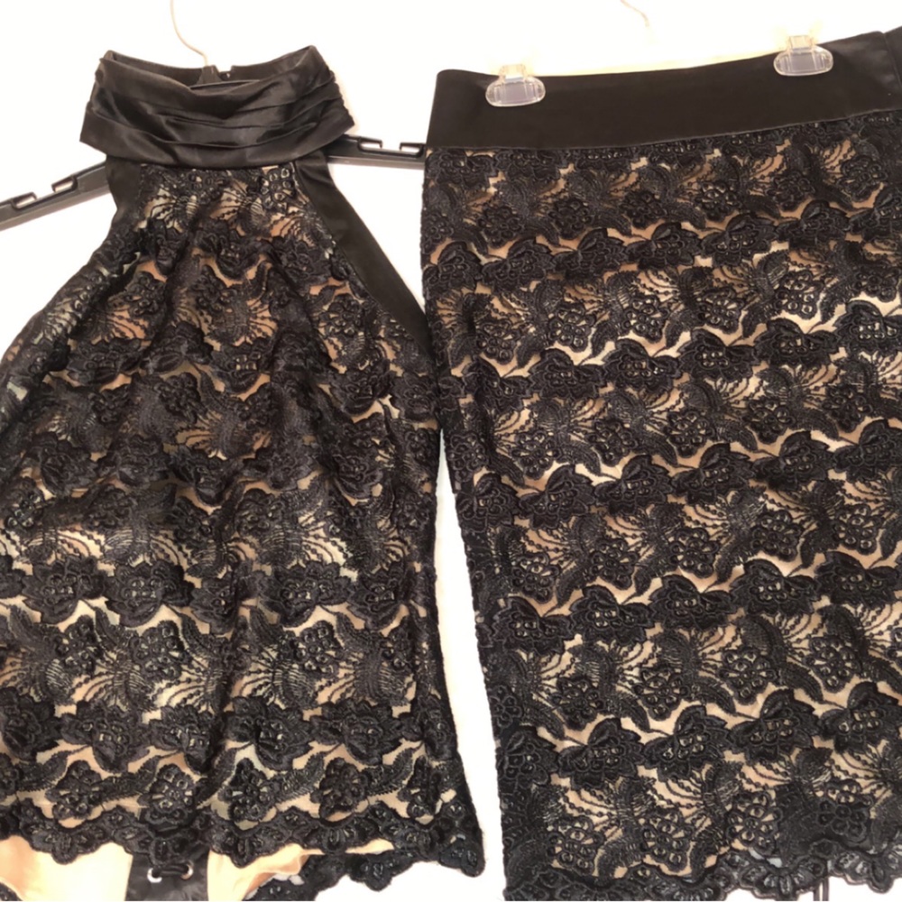BEBE Lace two piece set skirt set